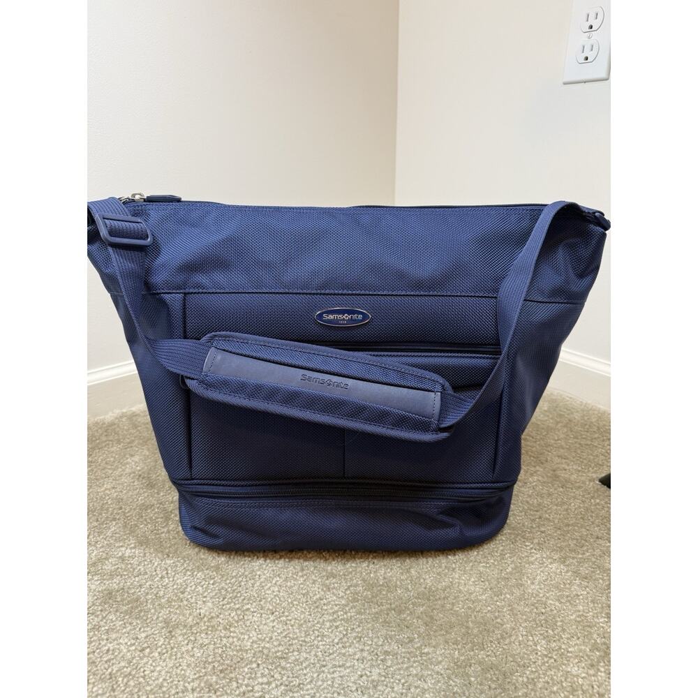 Samsonite Blue Shoulder Travel Bag Weekender Luggage Carry On Overnight Vacation